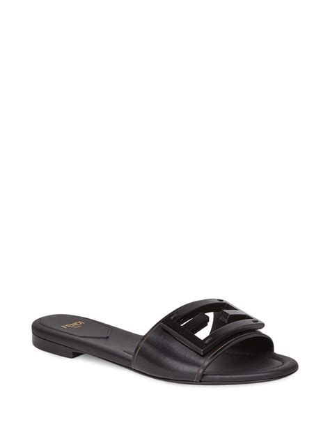 fendi ff logo plaque sandals|fendi monogram sandals.